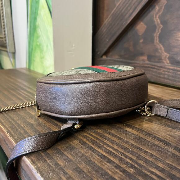 GUCCI Ophidia Round Mini GG Supreme Monogram Web Backpack - Picture 5 of 11